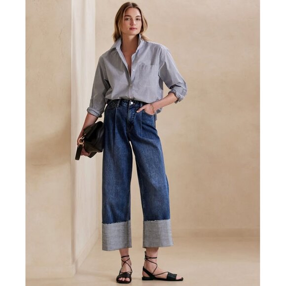 Banana Republic Wide-Leg Crop Jeans – Size 27/4 - Picture 1 of 10